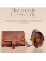 Women's Buffalo Hide Small Round Brown Shoulder Crossbody Bag Girls Sling Purse